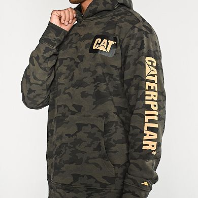 Men's Caterpillar Fleece Caterpillar Sleeve Logo Pullover Hoodie