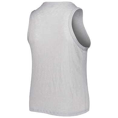 Women's Soft as a Grape Gray Colorado Rockies Plus Size High Neck Tri-Blend Tank Top