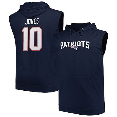 Men s Mac Jones Navy New England Patriots Big Tall Muscle Pullover Hoodie