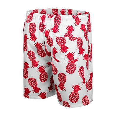 Men's Colosseum White Louisville Cardinals Pineapples Swim Shorts