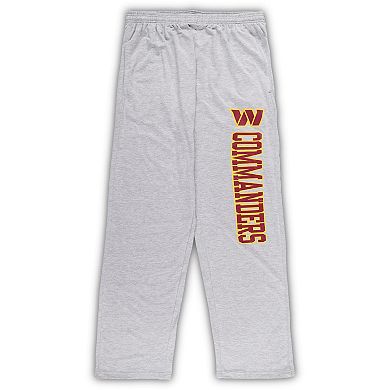 Men's Concepts Sport Burgundy/Heather Gray Washington Commanders Big & Tall T-Shirt & Pajama Pants Sleep Set
