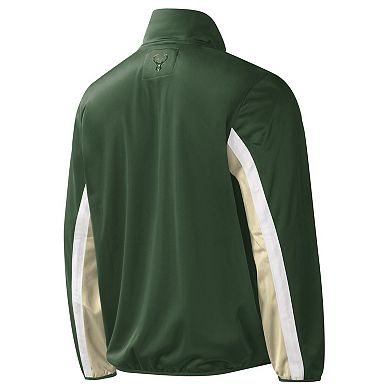 Men's G-III Sports by Carl Banks Hunter Green Milwaukee Bucks Contender Wordmark Full-Zip Track Jacket
