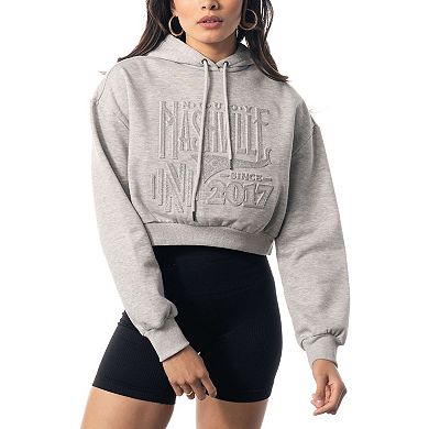Women's The Wild Collective Heather Gray Nashville SC Cropped Pullover Hoodie