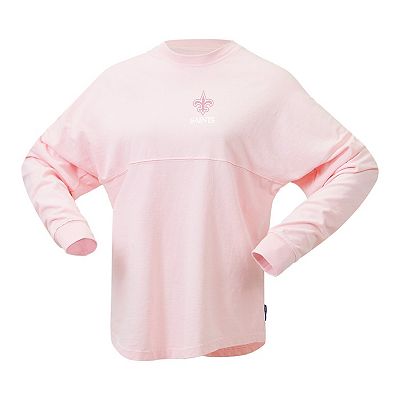 Women s Fanatics Branded Pink New Orleans Saints Millennial Spirit Jersey T Shirt