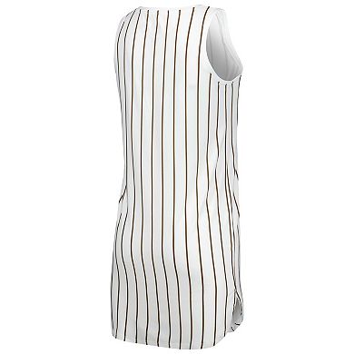 Women's Concepts Sport White San Diego Padres Reel Pinstripe Knit Sleeveless Nightshirt