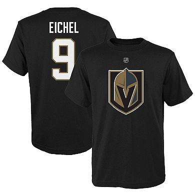 Youth Jack Eichel Black Vegas Golden Knights Name & Number Player T-Shirt