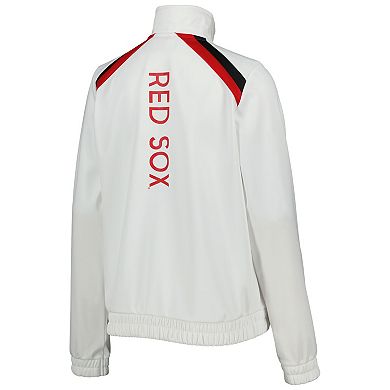 Women's G-III 4Her by Carl Banks White Boston Red Sox Red Flag Full-Zip Track Jacket