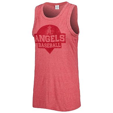 Women's Soft as a Grape Red Los Angeles Angels Tri-Blend Tank Top