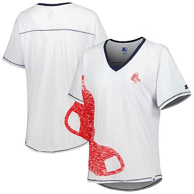 Women's Starter White Boston Red Sox Perfect Game V-Neck T-Shirt