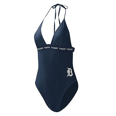Women's G-III 4Her by Carl Banks Navy Detroit Tigers Full Count One-Piece Swimsuit