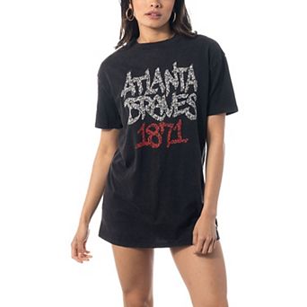 Women's The Wild Collective Black Atlanta Braves T-Shirt Dress
