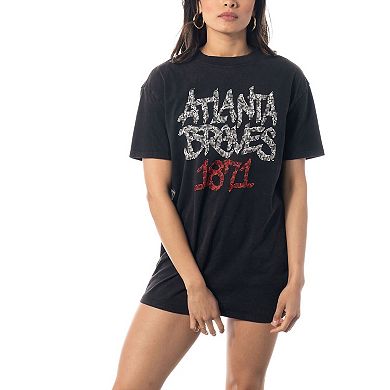 Women's The Wild Collective Black Atlanta Braves T-Shirt Dress