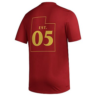 Men's adidas Red Real Salt Lake Team Jersey Hook AEROREADY T-Shirt