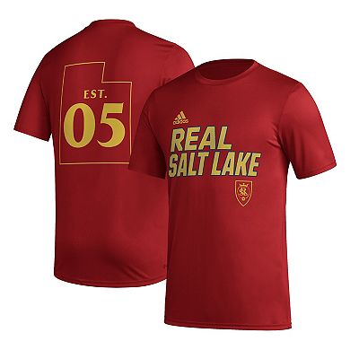 Men's adidas Red Real Salt Lake Team Jersey Hook AEROREADY T-Shirt