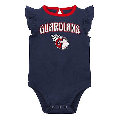 Infant Navy/Heather Gray Cleveland Guardians Little Fan Two-Pack Bodysuit Set
