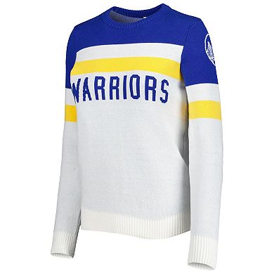 Women's Lusso Royal/Cream Golden State Warriors Dominique Pullover Sweater