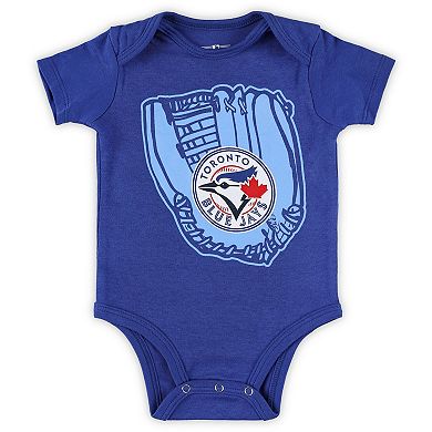 Newborn & Infant Royal/Powder Blue/White Toronto Blue Jays Minor League Player Three-Pack Bodysuit Set