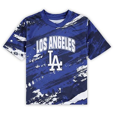 Infant Royal/Heather Gray Los Angeles Dodgers Stealing Homebase 2.0 T-Shirt & Shorts Set