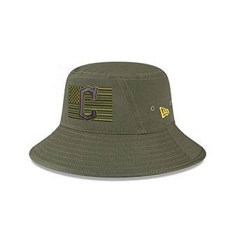 Men's New Era Green Cleveland Guardians 2023 Armed Forces Day Bucket Hat