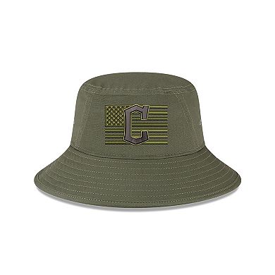 Men's New Era Green Cleveland Guardians 2023 Armed Forces Day Bucket Hat