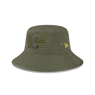 Men's New Era Green Cleveland Guardians 2023 Armed Forces Day Bucket Hat