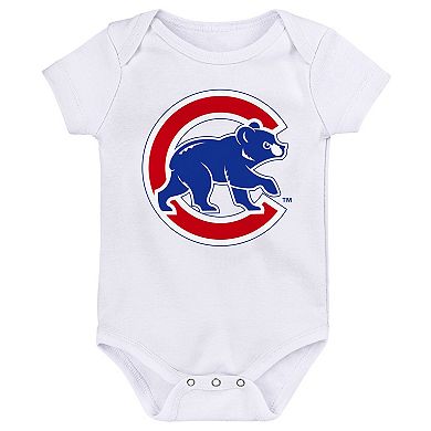 Newborn & Infant Royal/Red/White Chicago Cubs Minor League Player Three-Pack Bodysuit Set