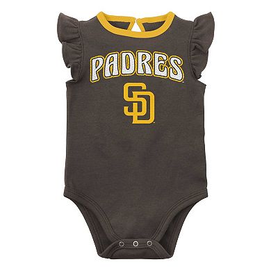 Infant Brown/Heather Gray San Diego Padres Little Fan Two-Pack Bodysuit Set