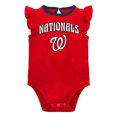 Infant Red/Heather Gray Washington Nationals Little Fan Two-Pack Bodysuit Set