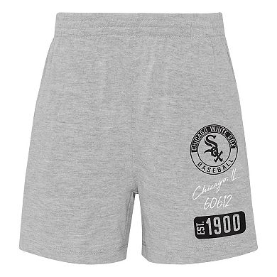 Infant White/Heather Gray Chicago White Sox Ground Out Baller Raglan T-Shirt and Shorts Set