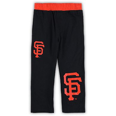 Toddler Black/Orange San Francisco Giants Batters Box T-Shirt & Pants Set