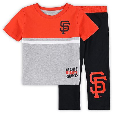 Toddler Black/Orange San Francisco Giants Batters Box T-Shirt & Pants Set