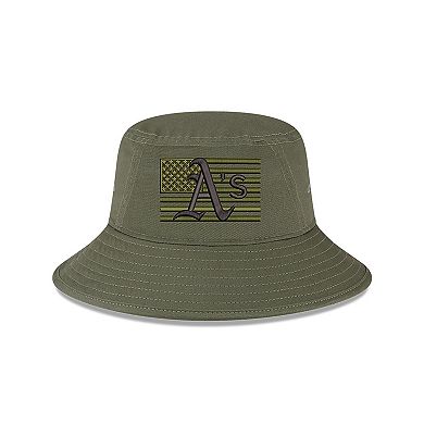 Men's New Era Green Oakland Athletics 2023 Armed Forces Day Bucket Hat