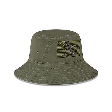 Men's New Era Green Oakland Athletics 2023 Armed Forces Day Bucket Hat