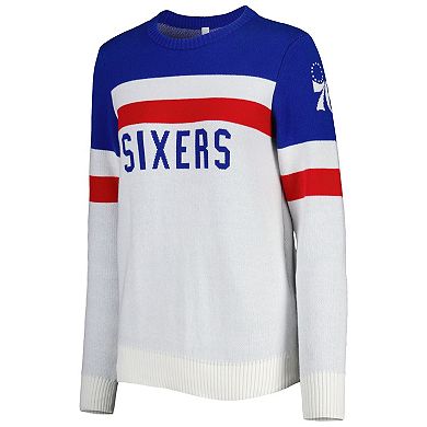 Women's Lusso Royal/Cream Philadelphia 76ers Dominique Pullover Sweater