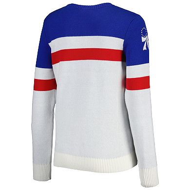 Women's Lusso Royal/Cream Philadelphia 76ers Dominique Pullover Sweater