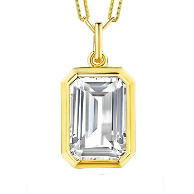 Sterling Silver White Topaz The Deco Necklace