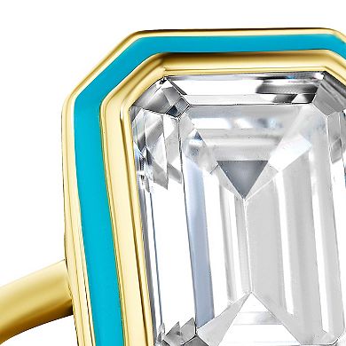 Sterling Silver White Topaz The Deco Ring