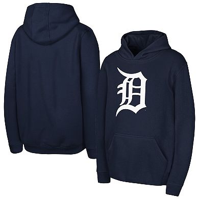 Youth Navy Detroit Tigers Team Primary Logo Pullover Hoodie