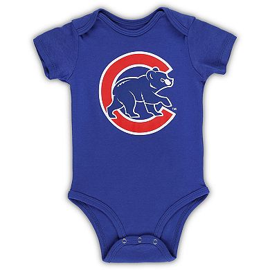 Infant Royal/White/Heather Gray Chicago Cubs Biggest Little Fan 3-Pack Bodysuit Set