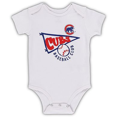 Infant Royal/White/Heather Gray Chicago Cubs Biggest Little Fan 3-Pack Bodysuit Set
