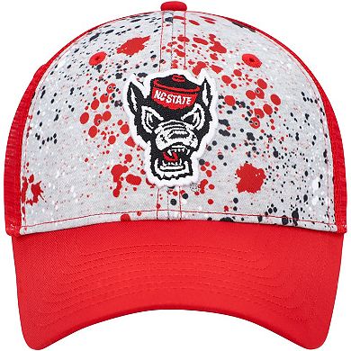 Men's Colosseum Gray/Red NC State Wolfpack Love Fern Trucker Snapback Hat