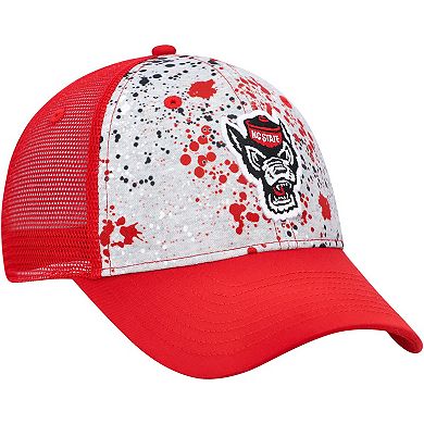 Men's Colosseum Gray/Red NC State Wolfpack Love Fern Trucker Snapback Hat