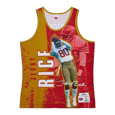Men's Mitchell & Ness Jerry Rice Scarlet San Francisco 49ers 1994 Player Burst Tank Top