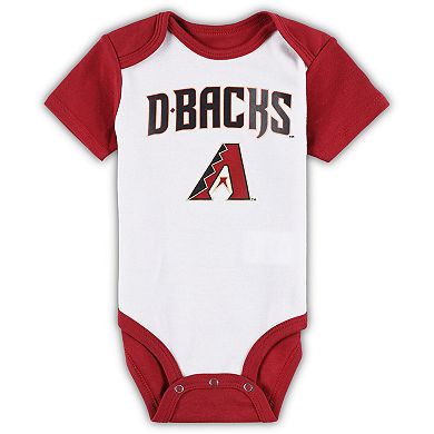 Infant White/Heather Gray Arizona Diamondbacks Two-Pack Little Slugger Bodysuit Set