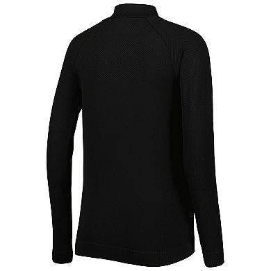 Women's Levelwear Black New York Yankees Verse Asymmetrical Raglan Tri-Blend Quarter-Zip Jacket