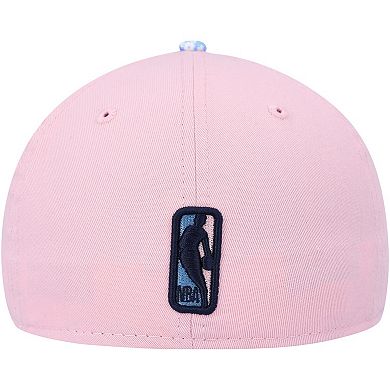 Men's New Era Pink/Light Blue Brooklyn Nets Paisley Visor 59FIFTY Fitted Hat
