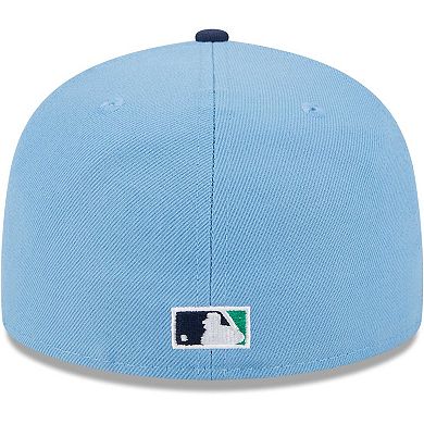 Men's New Era Light Blue/Navy Boston Red Sox Green Undervisor 59FIFTY Fitted Hat