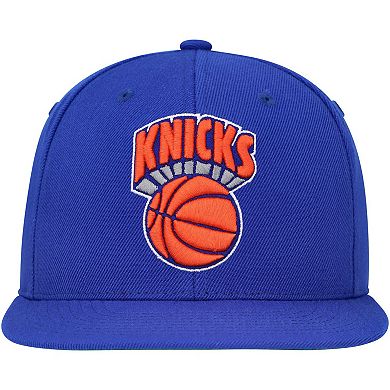 Men's Mitchell & Ness Blue New York Knicks Hardwood Classics MVP Team Ground 2.0 Fitted Hat
