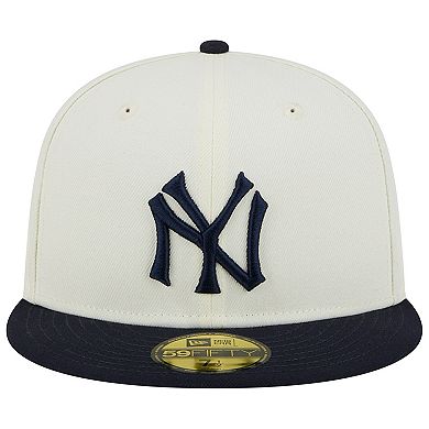 Men's New Era Stone/Navy New York Yankees Retro 59FIFTY Fitted Hat