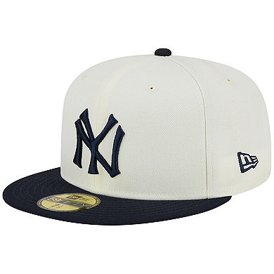 Men's New Era Stone/Navy New York Yankees Retro 59FIFTY Fitted Hat